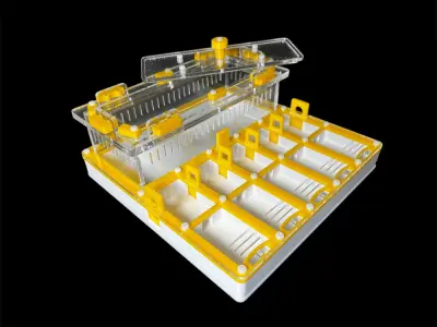 Мурашина ферма ANTMART Grid Yellow 200х200 (Варіант Б) — гіпс Г-23 і PETG