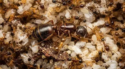 Pheidole megacephala — Африканська великоголова мураха — 2 матки і 20-300 робочих