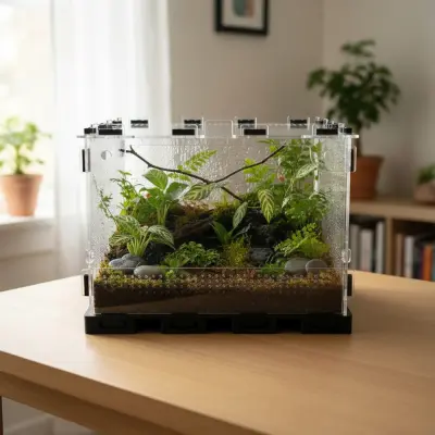 Тераріум ANTMART Black 300х300х200 мм з фронтальними дверцятами і PETG дном