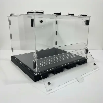 Тераріум ANTMART Black 300х300х200 мм з фронтальними дверцятами і PETG дном