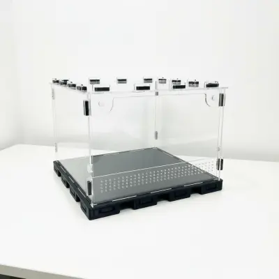 Тераріум ANTMART Black 300х300х200 мм з фронтальними дверцятами і PETG дном