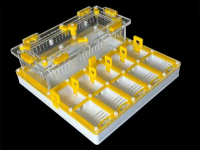 Мурашина ферма ANTMART Grid Yellow 200х200 (Варіант Б) — гіпс Г-23 і PETG