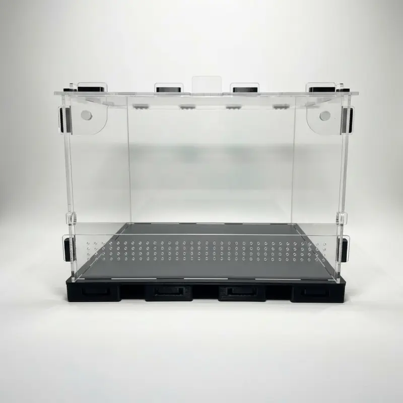 Тераріум ANTMART Black 300х300х200 мм з фронтальними дверцятами і PETG дном