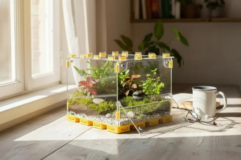 Тераріум ANTMART Yellow 300х300х200 мм с магнитной дверцей і PETG дном