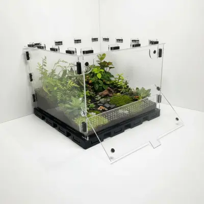 Тераріум ANTMART Black 300х300х200 мм з фронтальними дверцятами і PETG дном