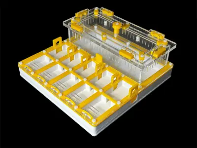 Мурашина ферма ANTMART Grid Yellow 200х200 (Варіант Б) — гіпс Г-23 і PETG